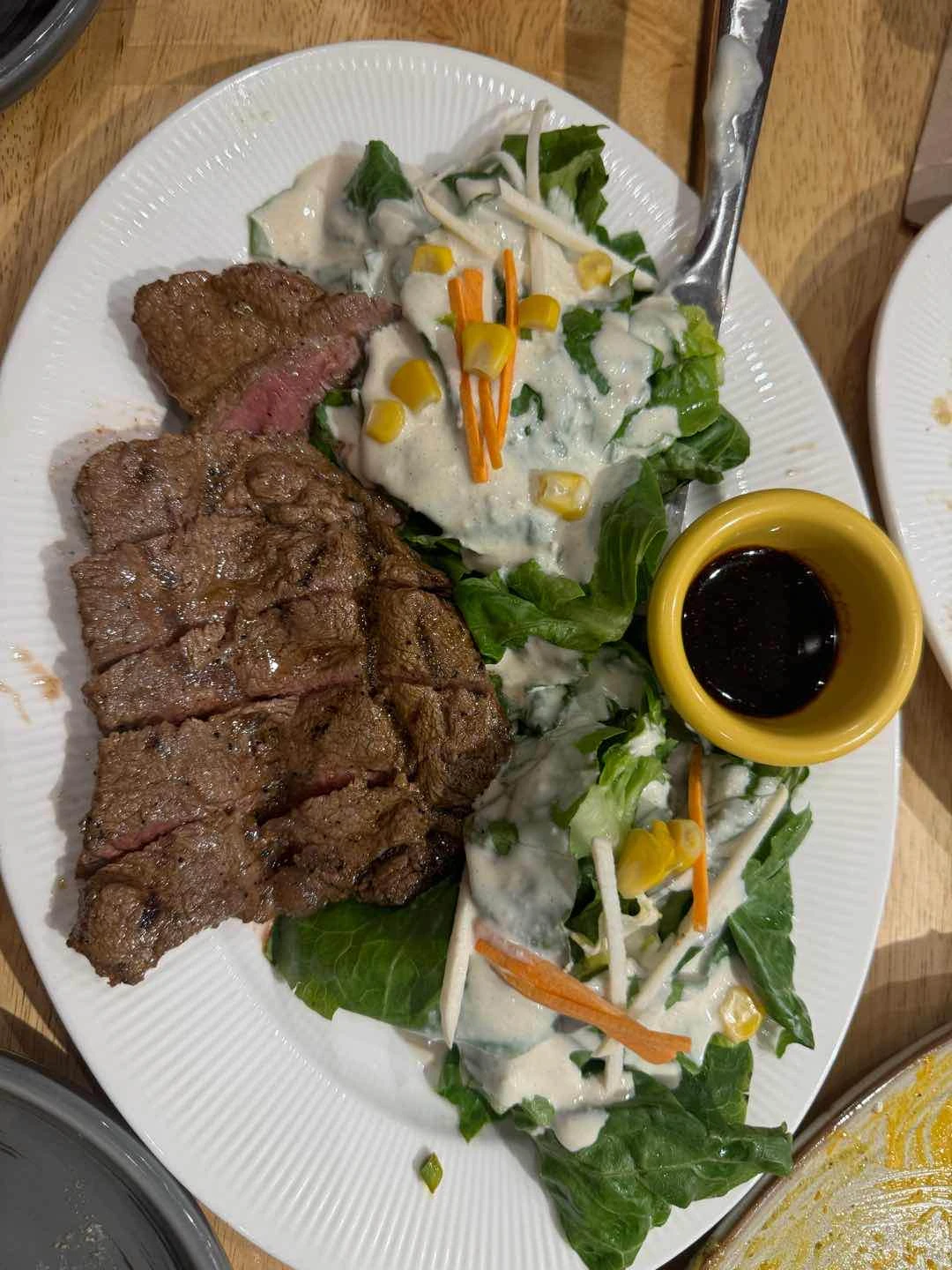 Signature Steak with Greek salad