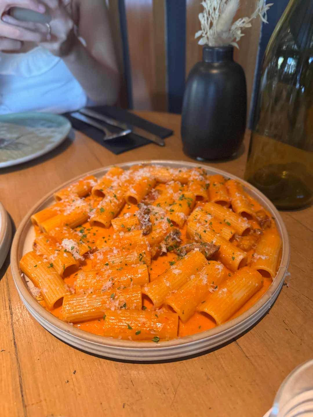 rigatoni, nduja, guanciale of The Test Kitchen by Josh Boutwood