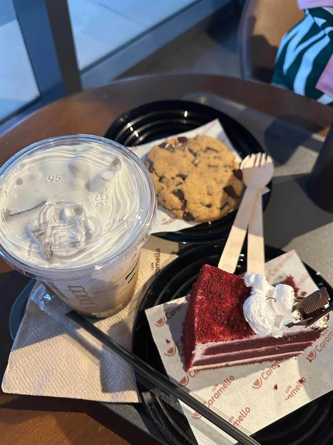 Himalayan Toffee Latte, Lychee Bliss, Caramel Cloud, Red Velvet Cake, Chocolate Chip Cookie