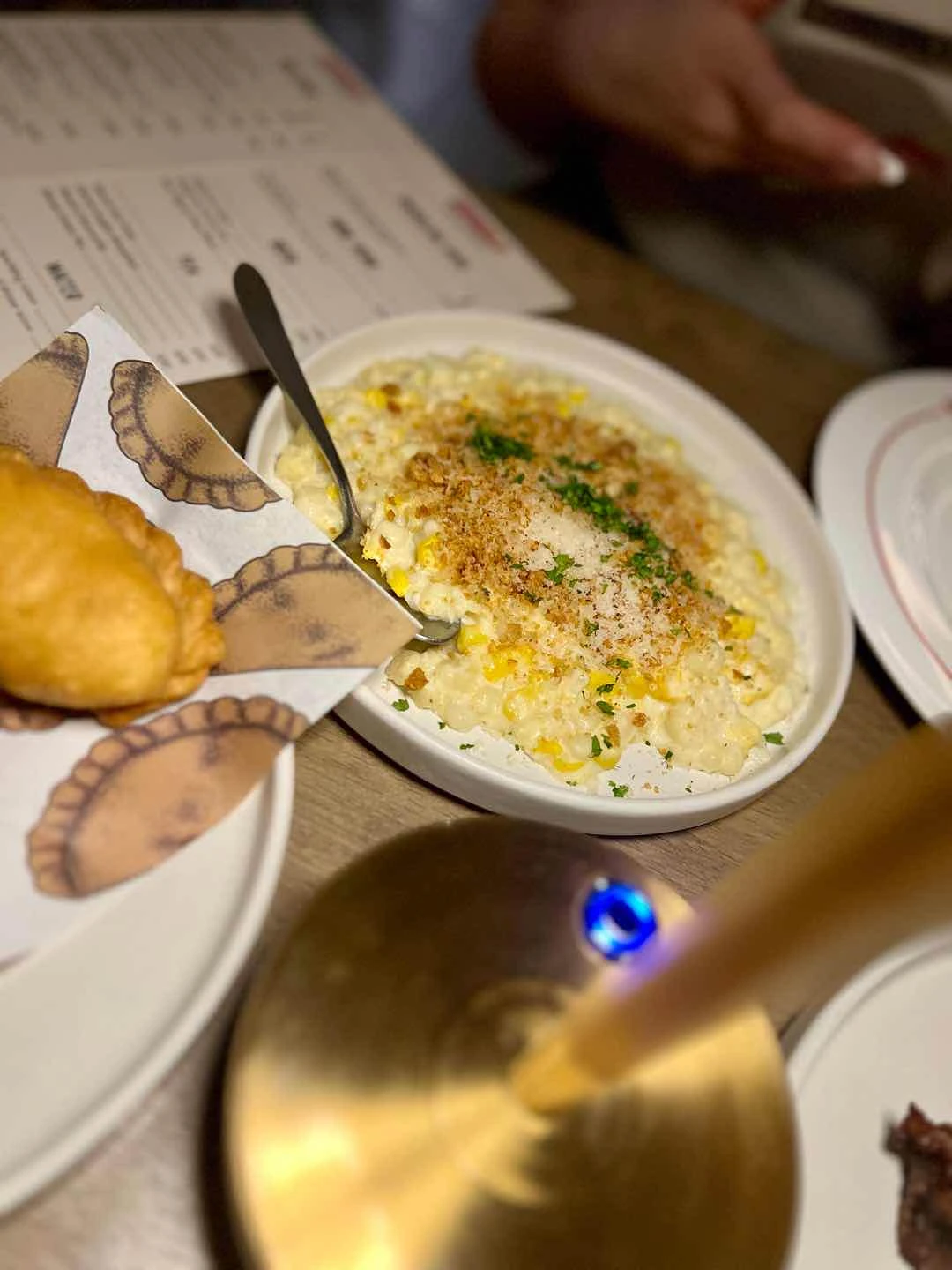 Creamed Cornsotto/ Empanada of Chingolo Deli