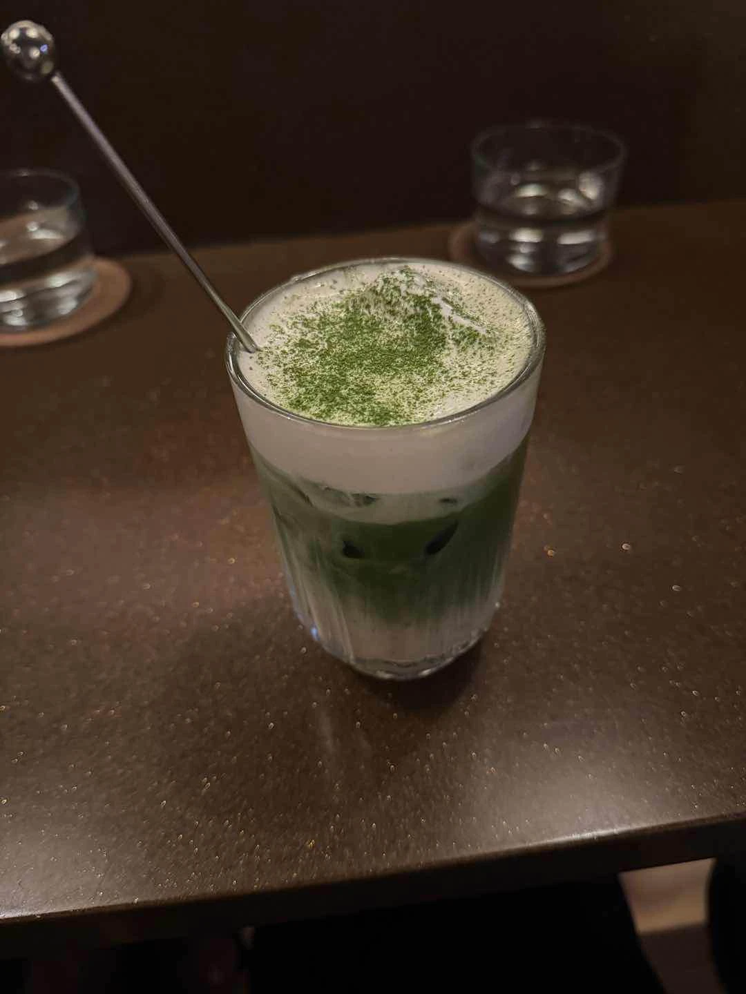 Sea salt matcha latte of Bombvinos Bodega