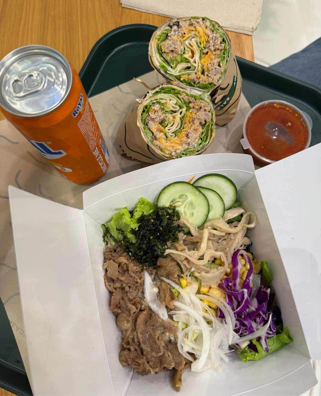 mexican wrap + spicy bulgogi bowl of Salady Megamall