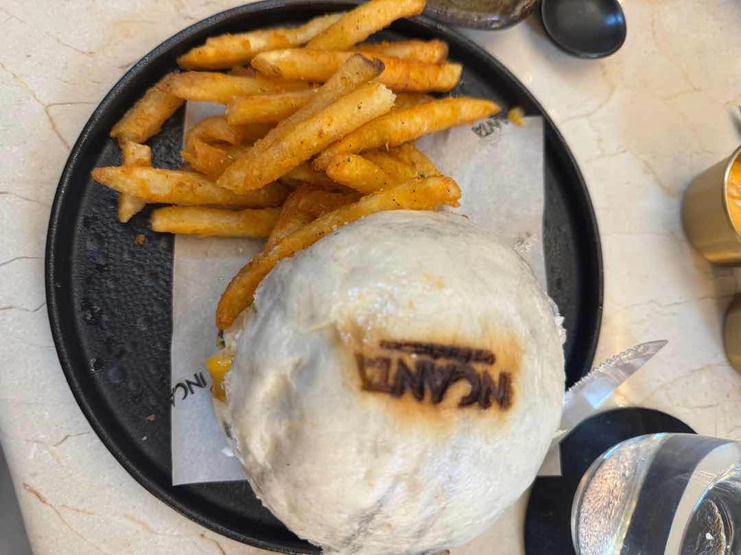 Burger with fries