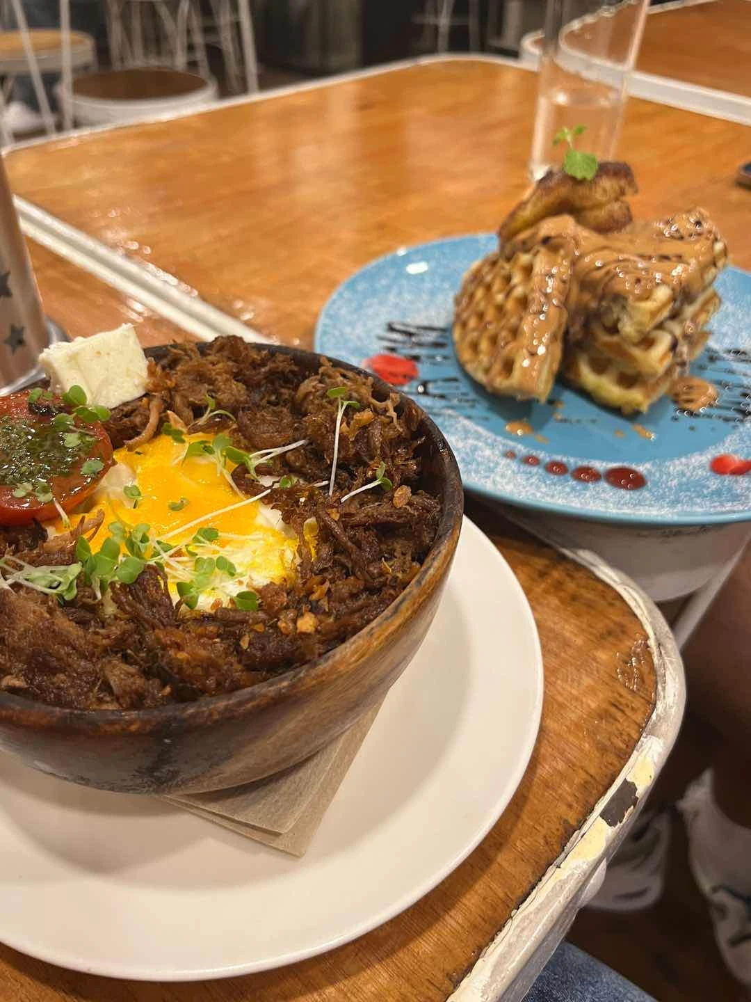 Adobo Flakes, Peanut Butter Waffles