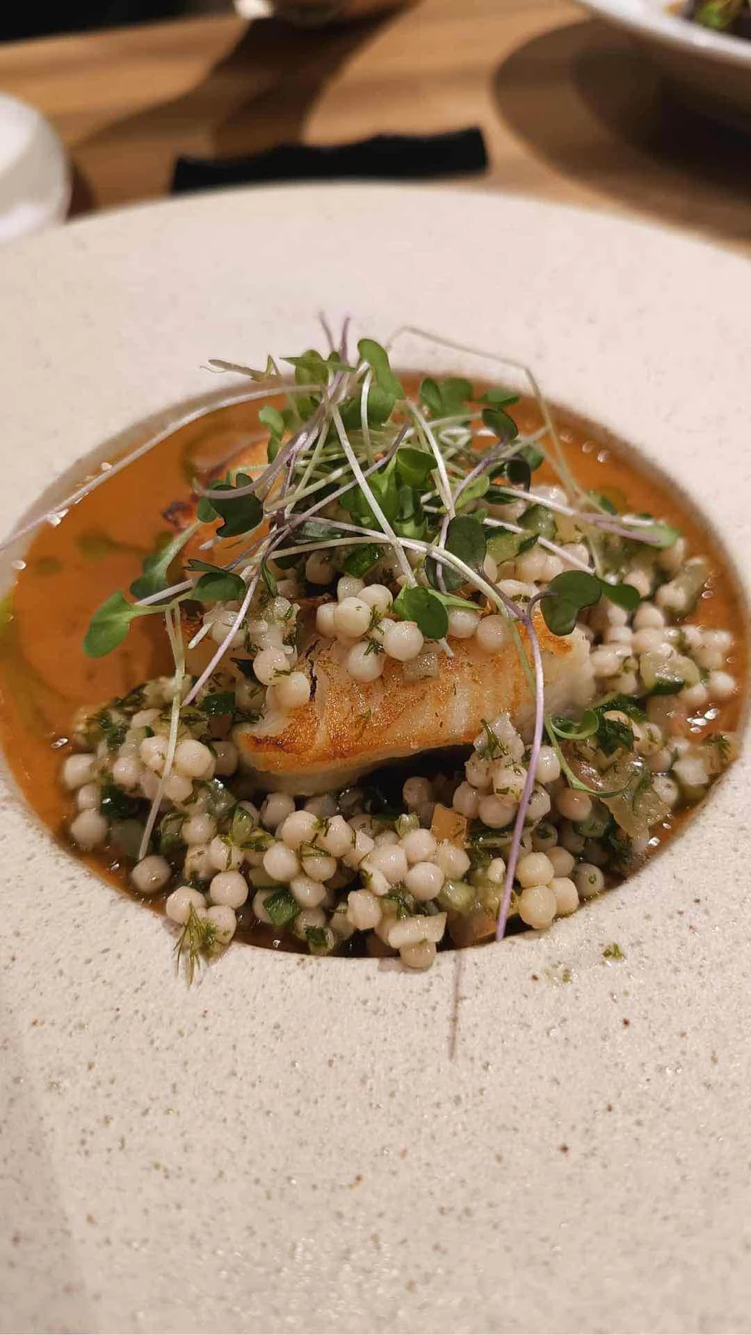 Seabass, bisque, couscous