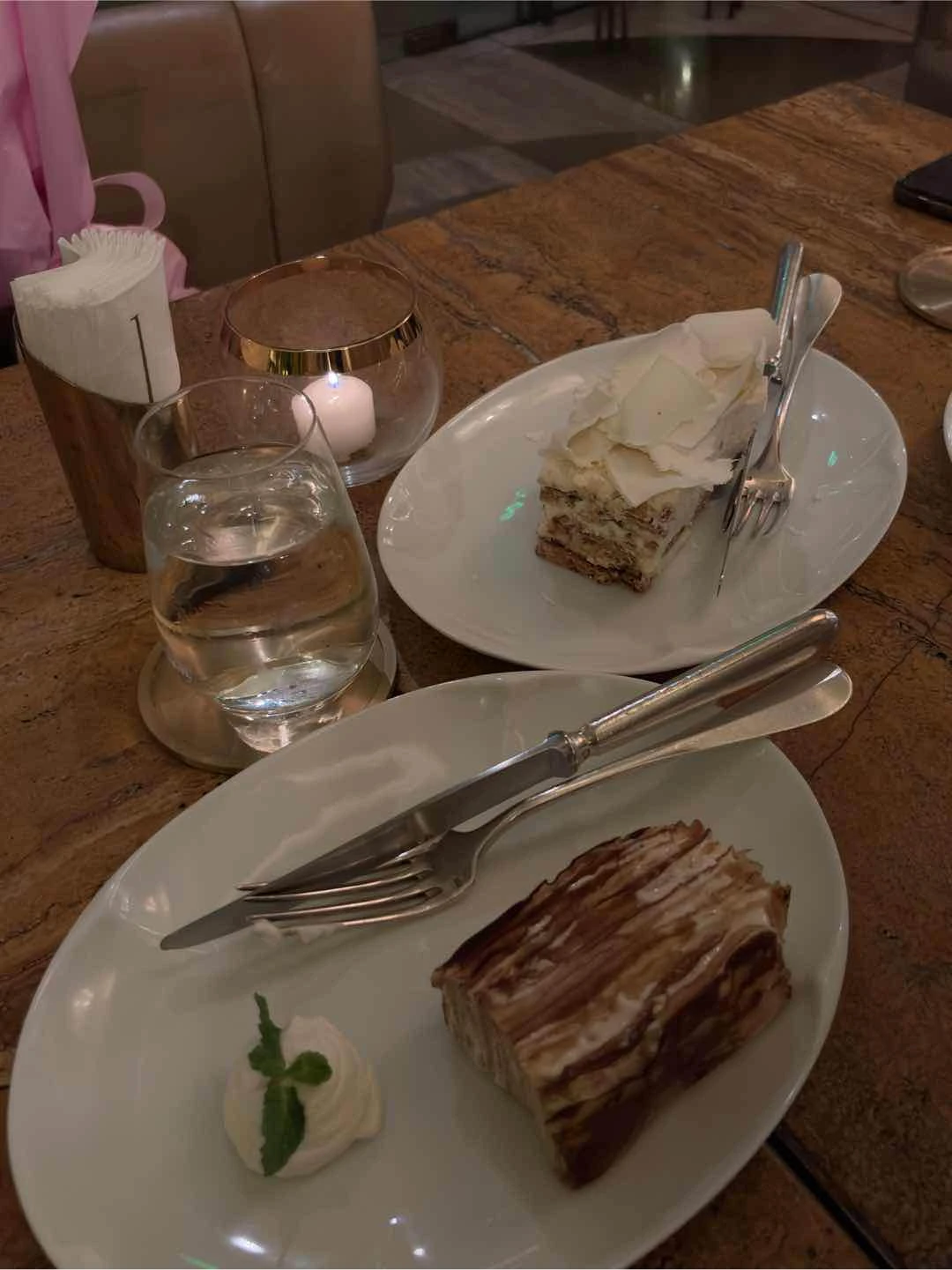 Tiramisù Croccante and Crepe Mille-Feuille