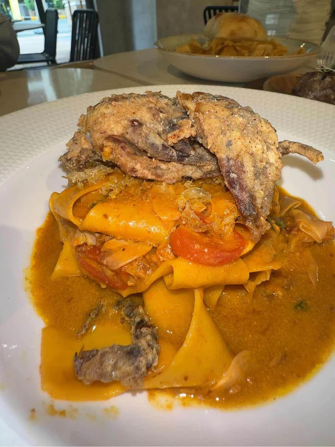 soft shell crab pasta of Eesome
