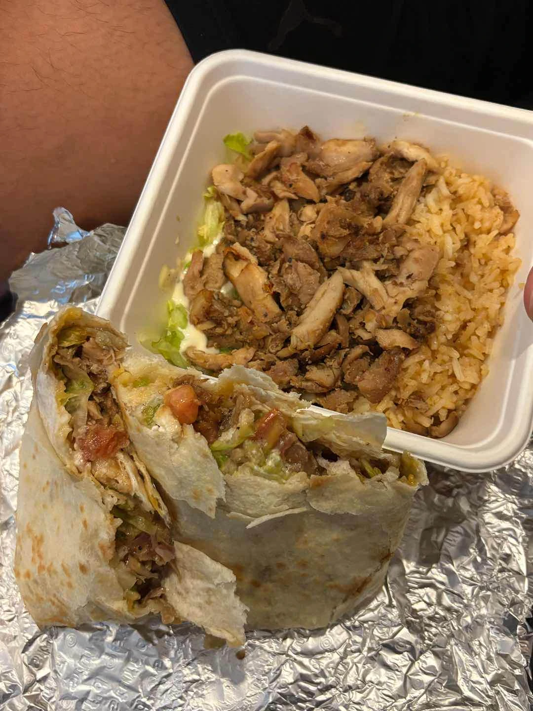 chicken grain bowl + chicken quesedilla