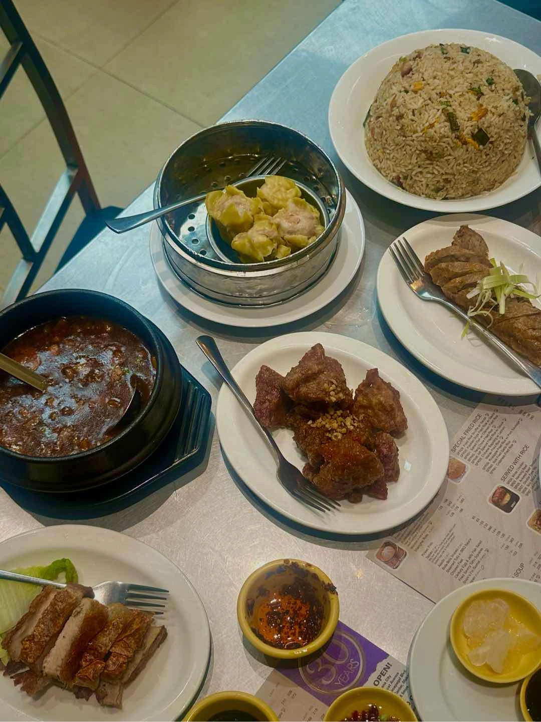 Lechon Macau, Spareribs, Kikiam, Siomai, Rice