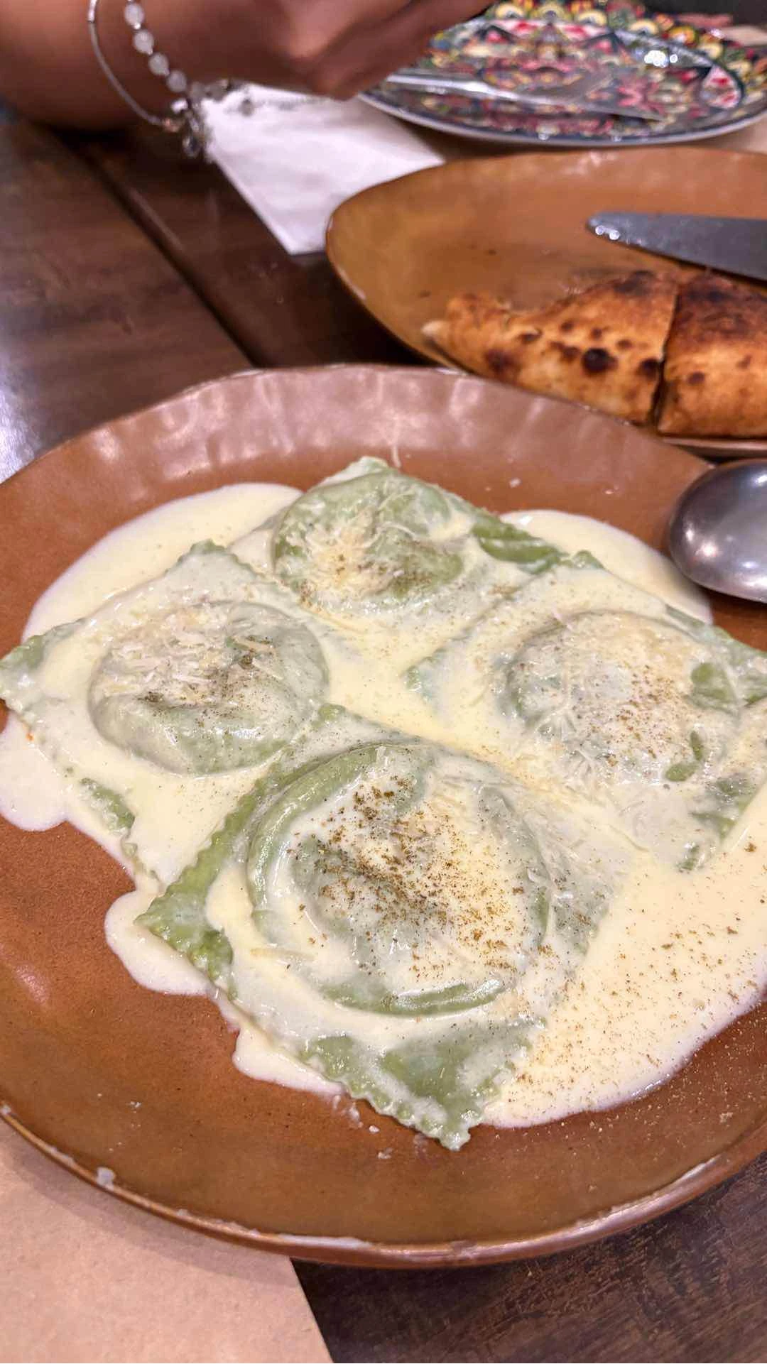 spinach ravioli (?) SO SO GOOD!