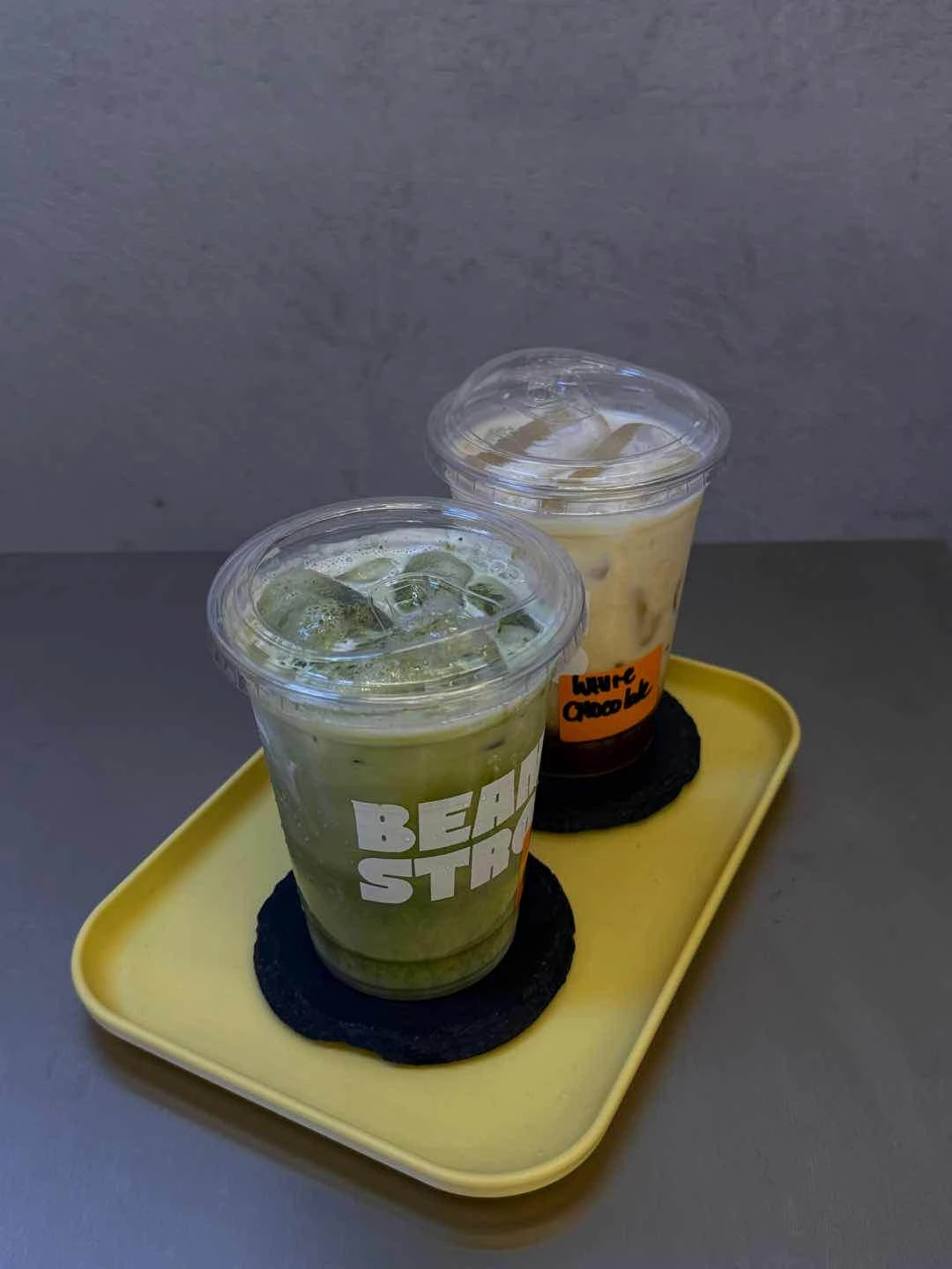 matcha + white chocolate latte