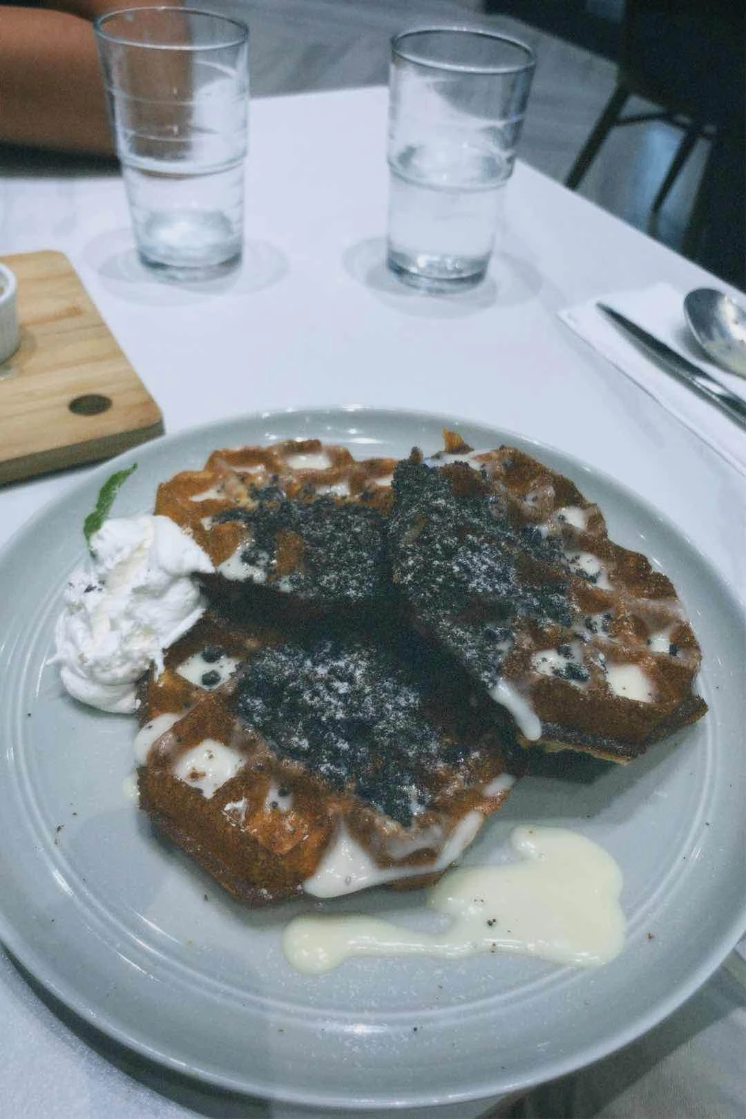 — cookies & creme waffle of Famous Country Waffles