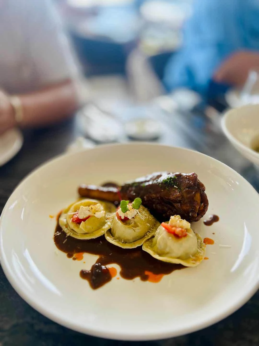 Lamb shank raviolo