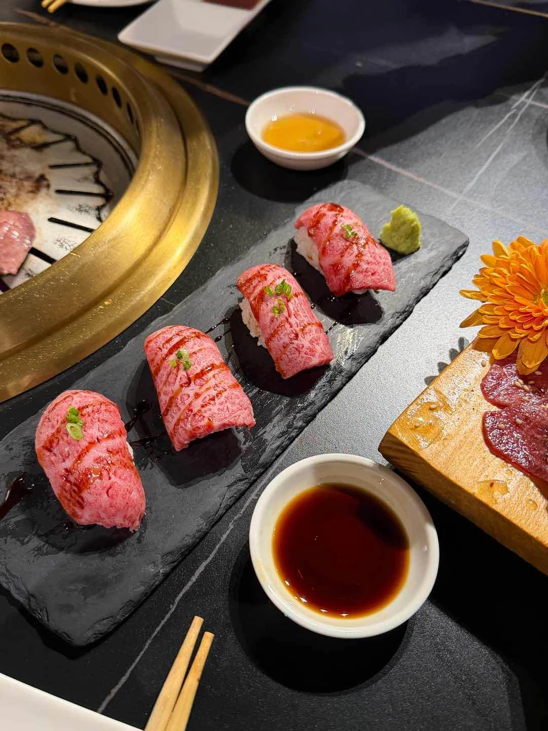 Omi wagyu sushi