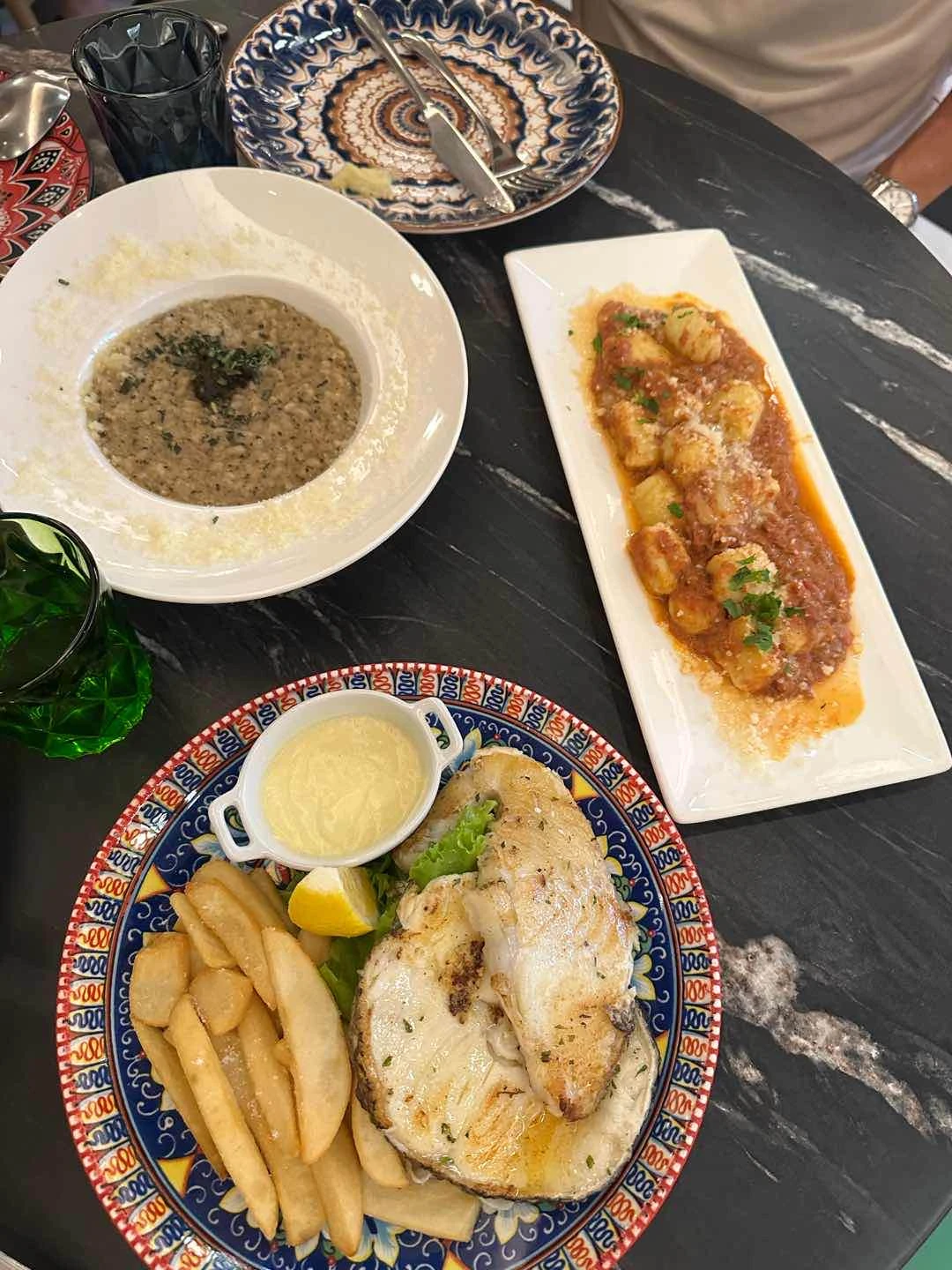 Truffle Risotto, Gnocchi, Fish