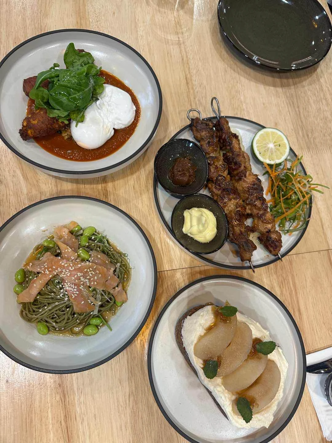 My Mexican cousin, Pear & Ricotta, Bang Bang Chicken, Soba Noodle