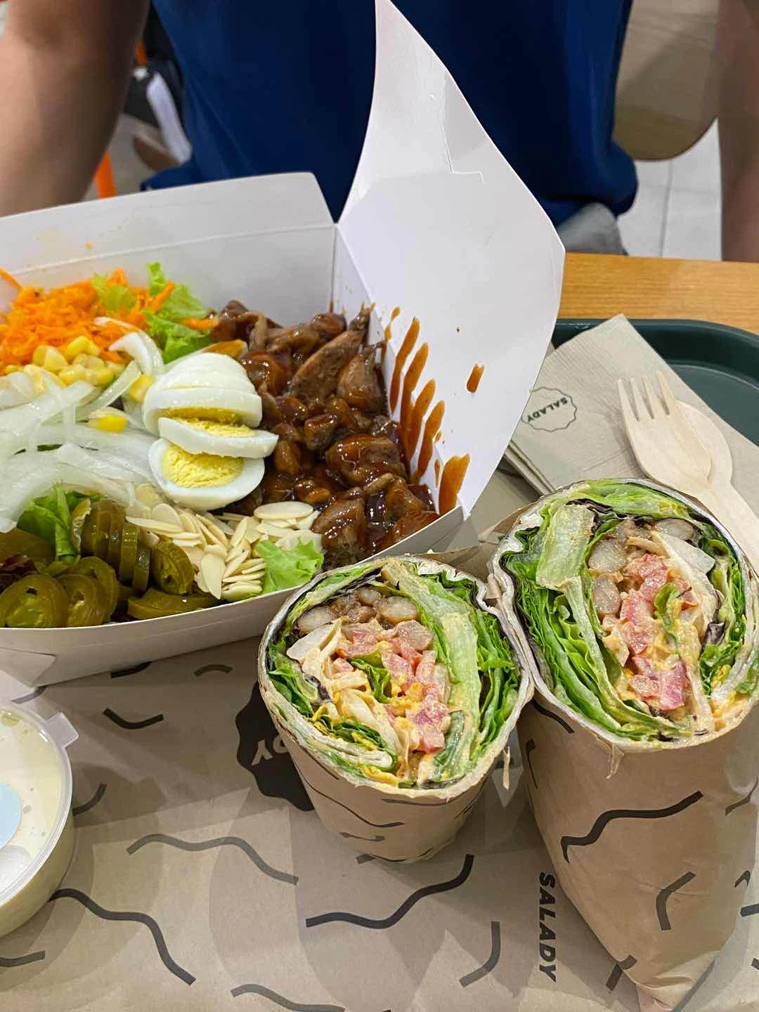 tastes good and crunchy esp the wrap its just too spicy for my liking of Salady Megamall