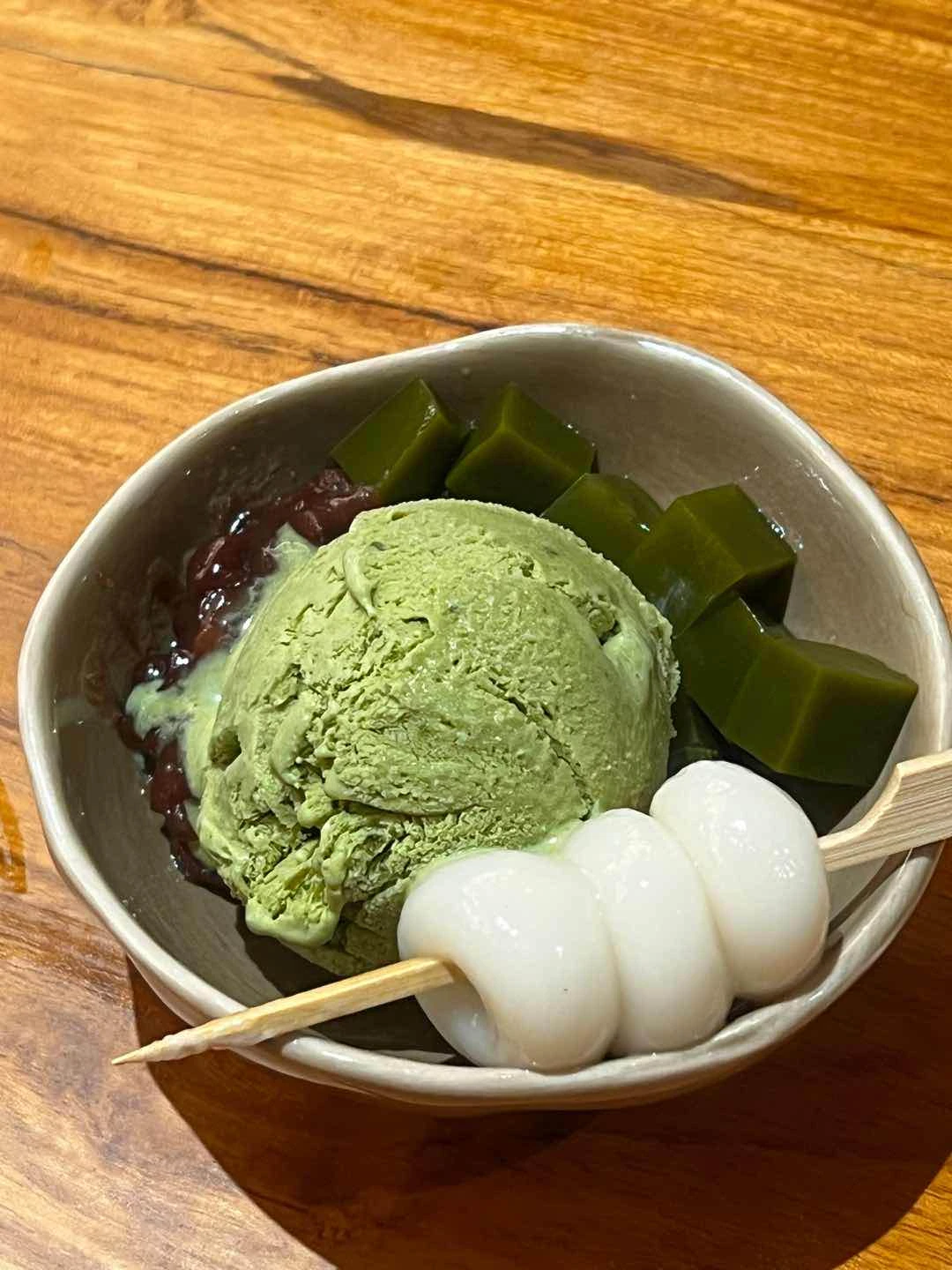 matcha ice cream of Yugen Japanese Restaurant
