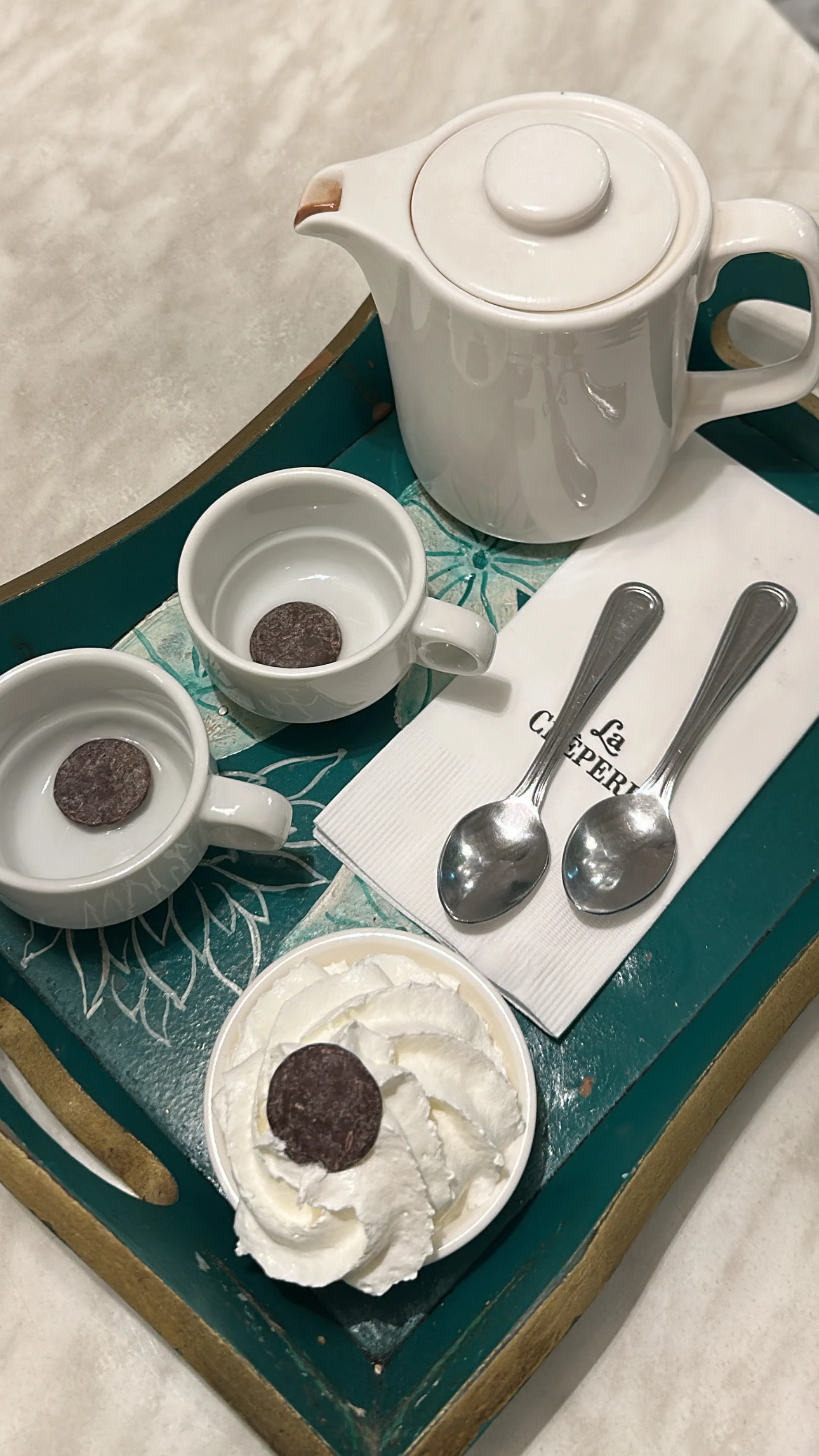 la creperie’s hot chocolate  
