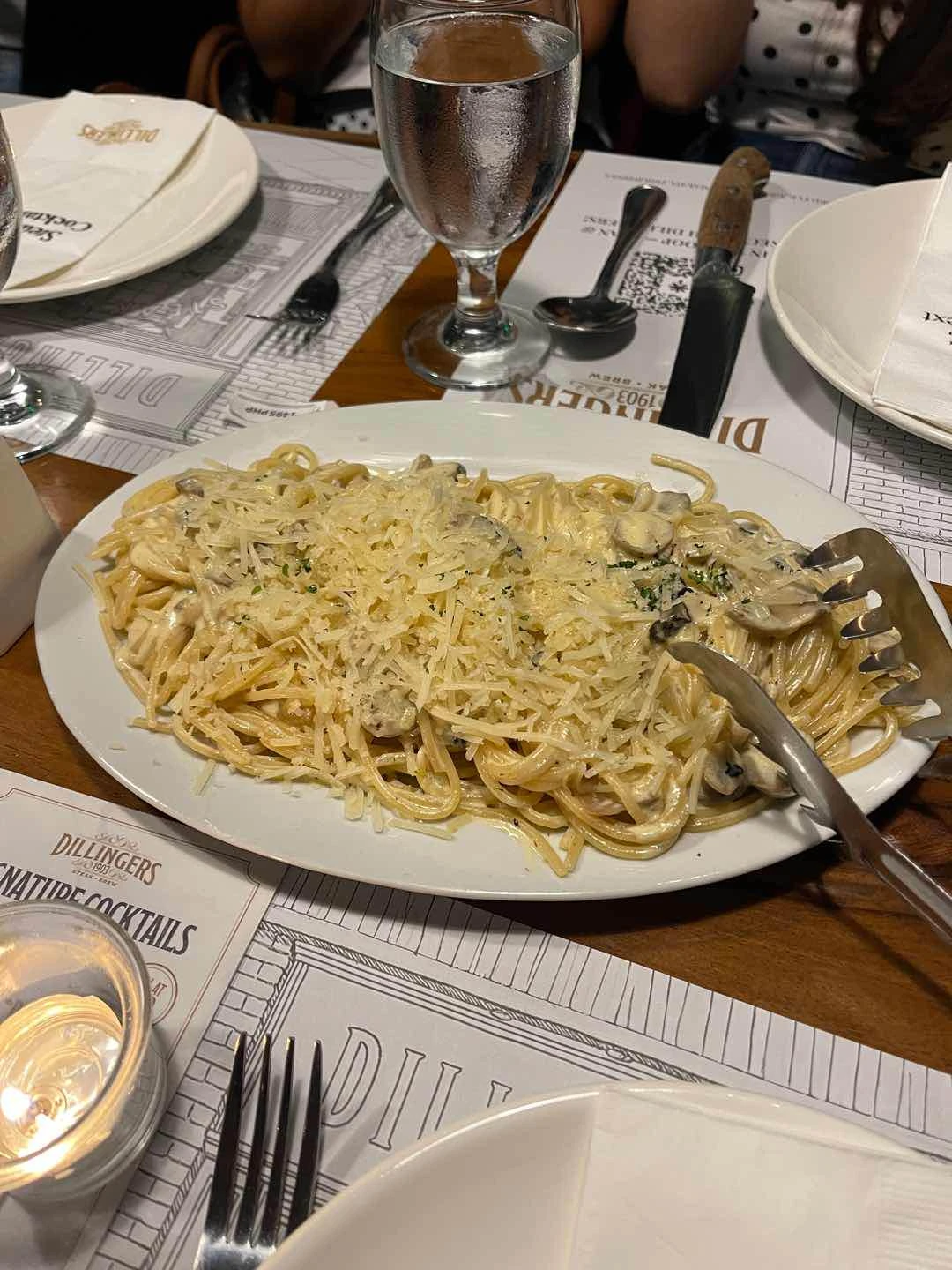 Truffle pasta of Dillingers 1903 Steak and Brew