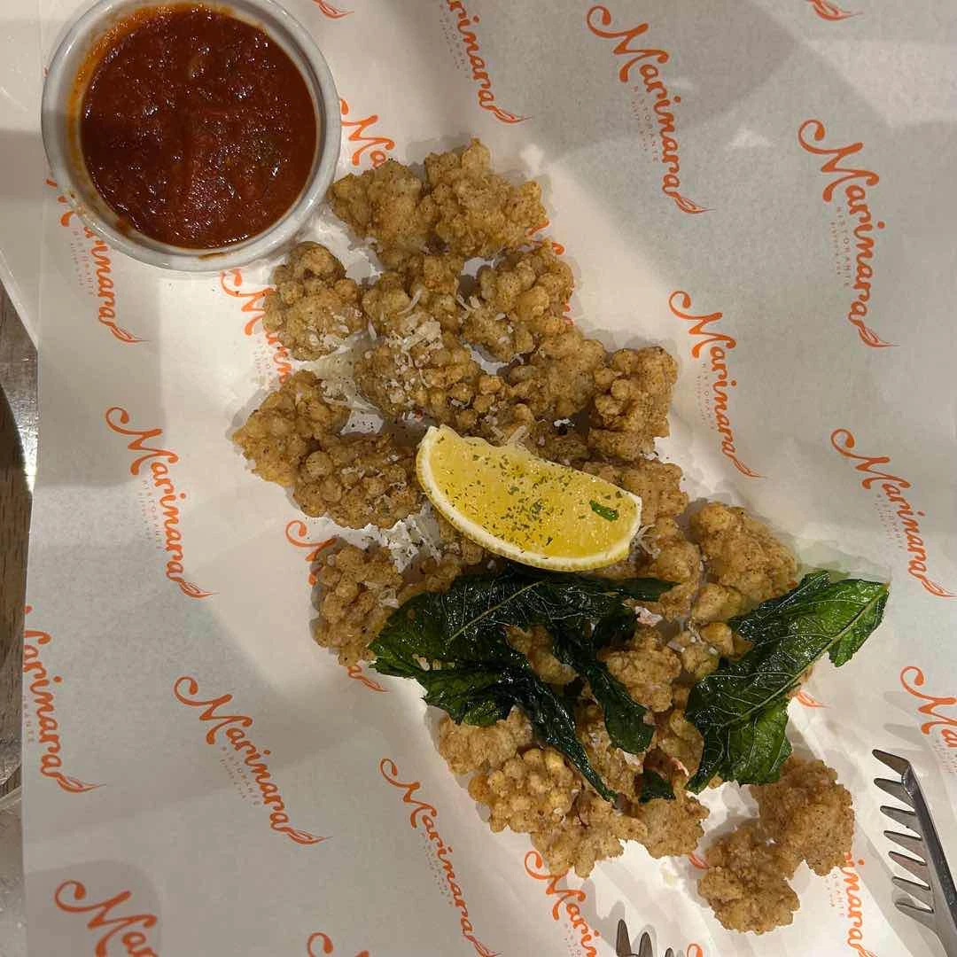 Spicy calamari flowerettes