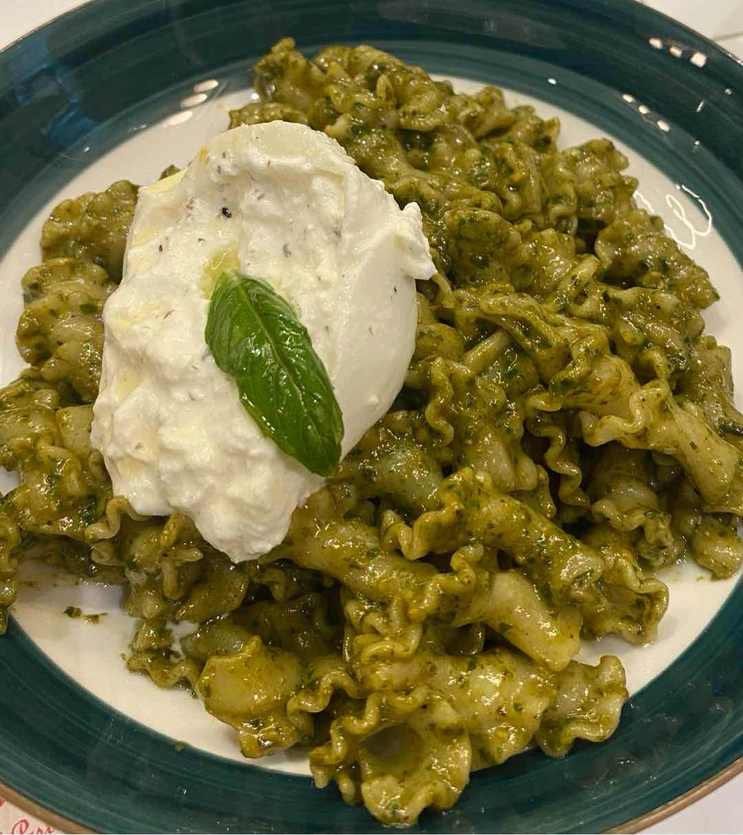 Some Pesto Pasta that was eh w burrata 