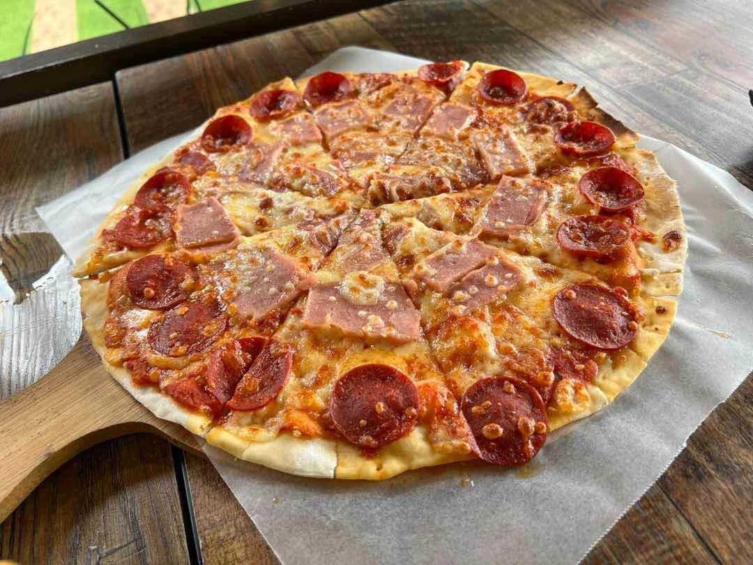 All meat pizza