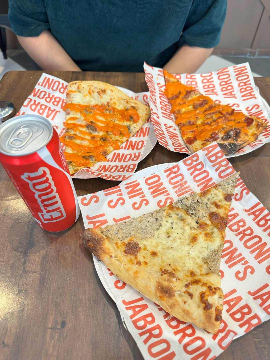 Pizza: The white, amboy, and vodka pepperoni.