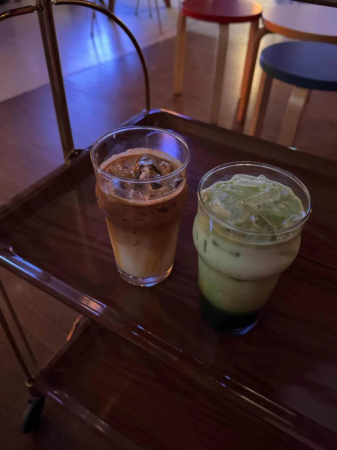 salted caramel and matcha latte
