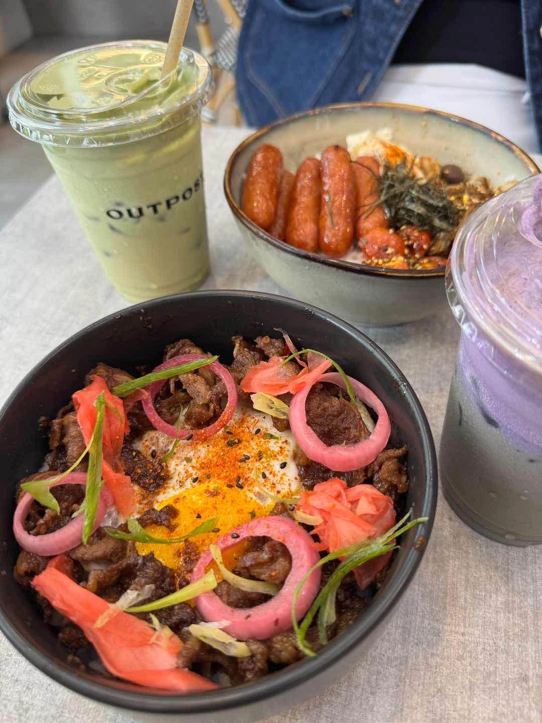 gyudon + ube matcha 