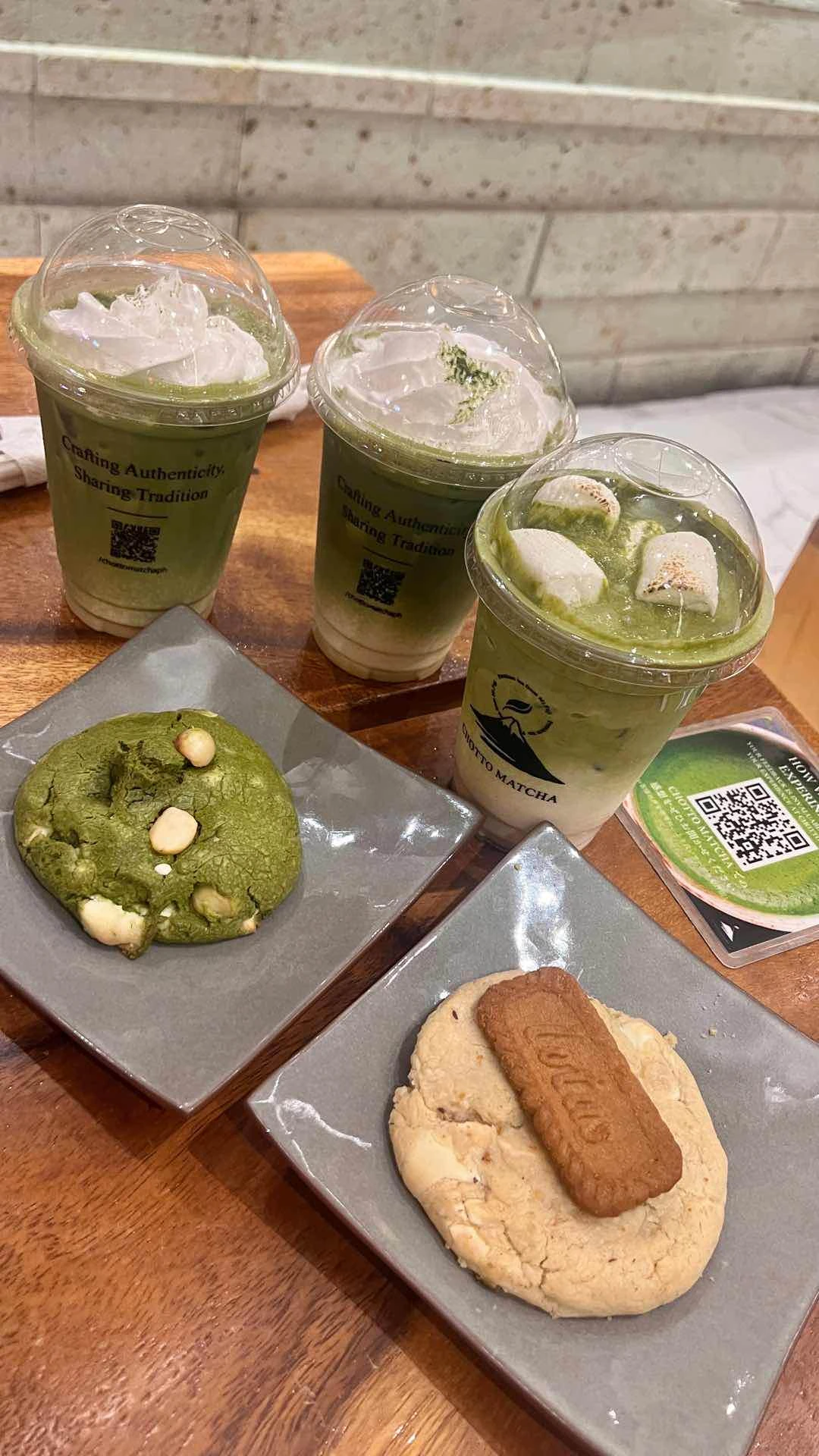 Local Matcha Latte, Matcha and Biscoff Cookies
