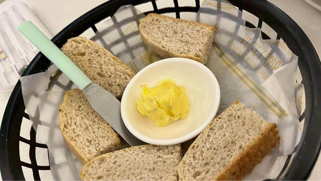 Complimentary bread and butter 