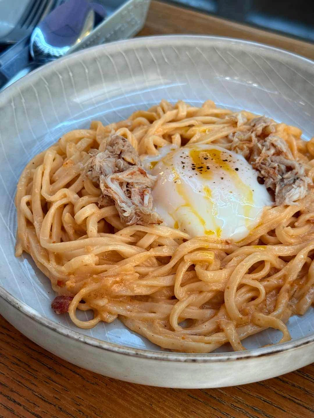 linguine crabonara of Salta