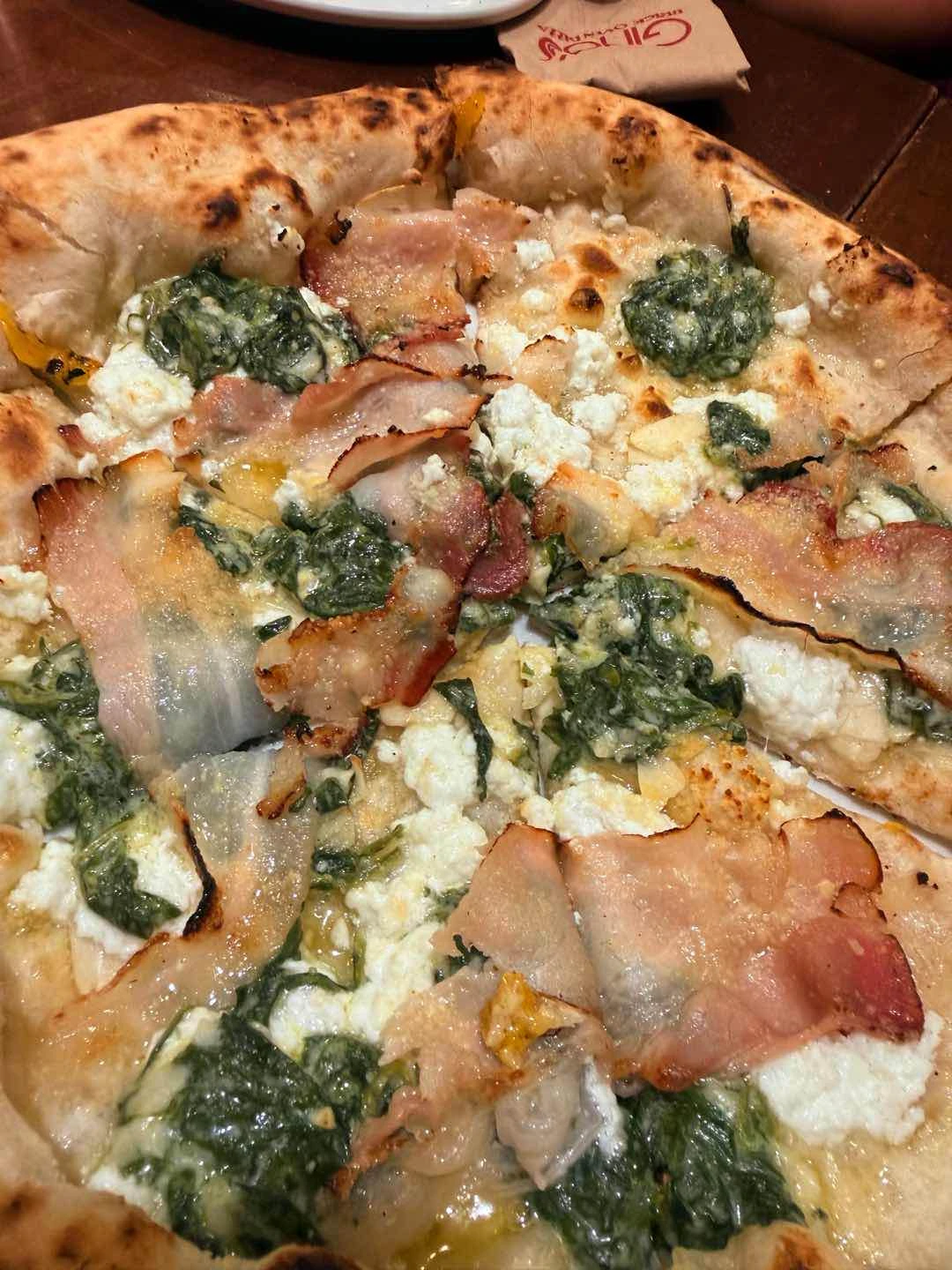 bacon and spinach pizza
