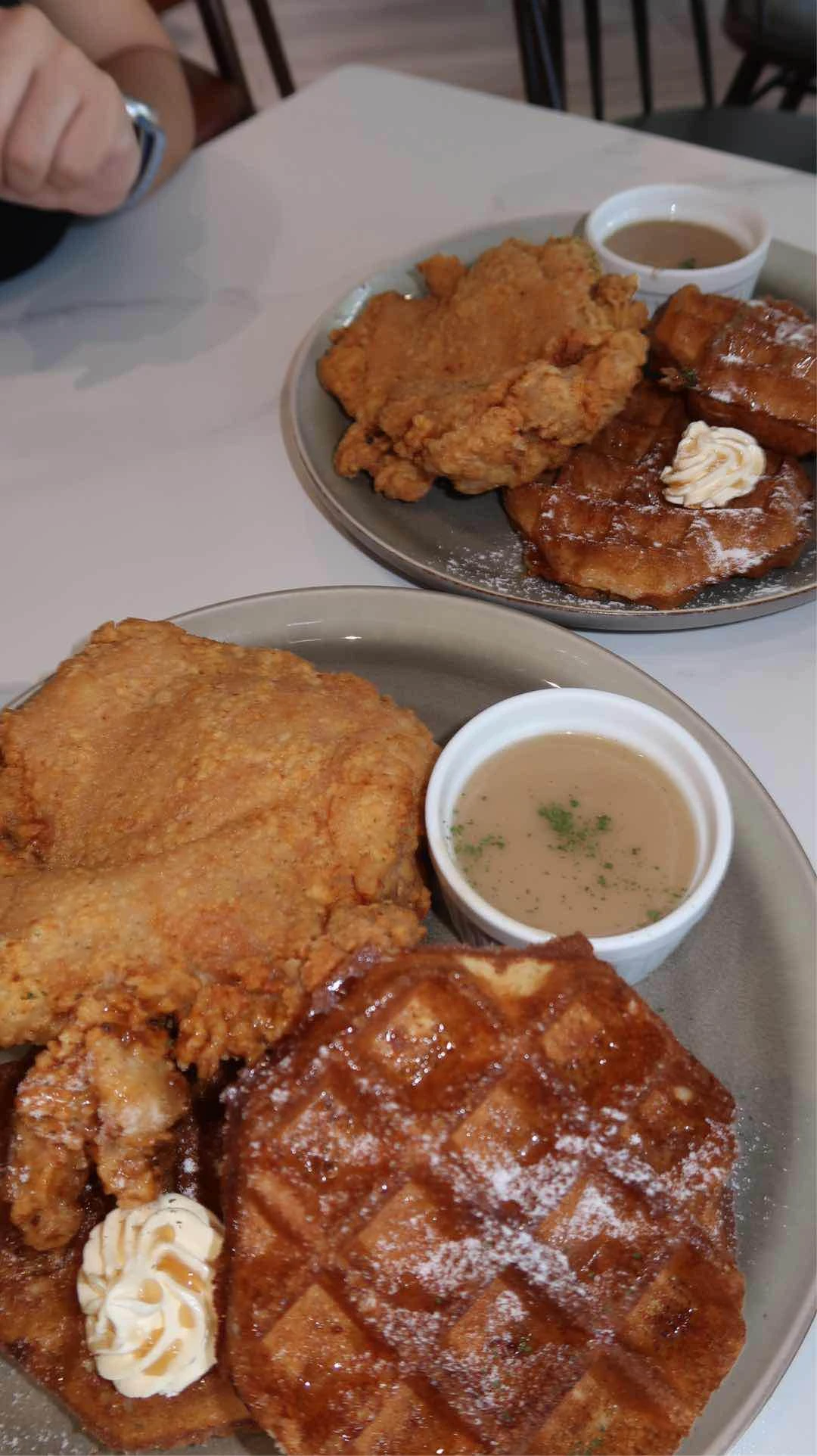 chicken and waffles of Famous Country Waffles
