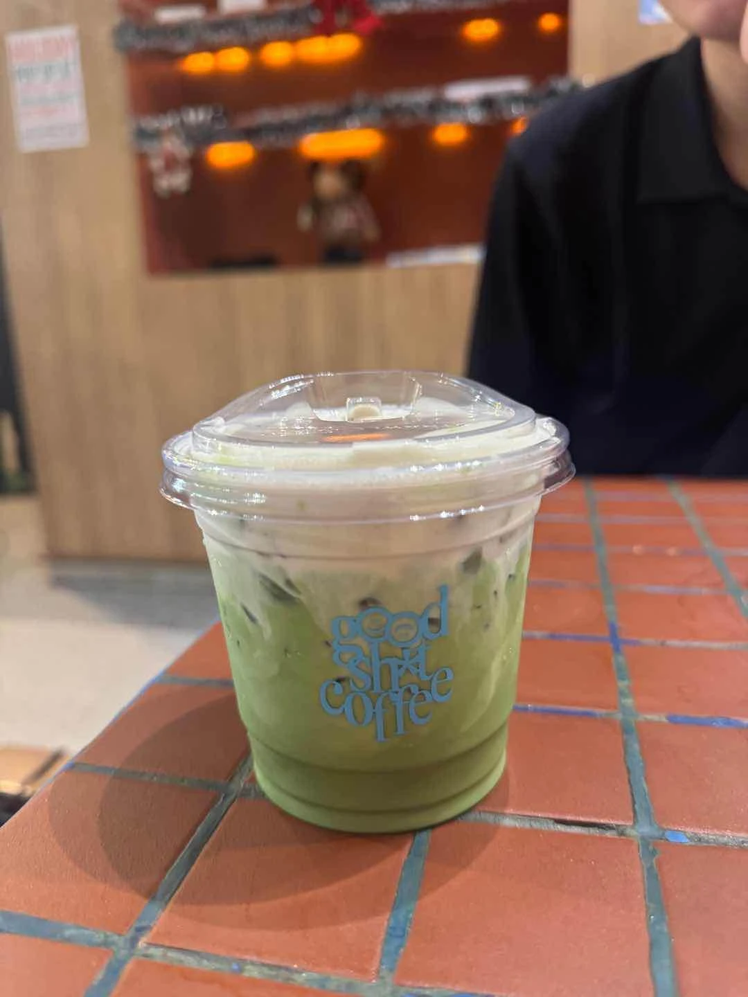 banana matcha brulee latte