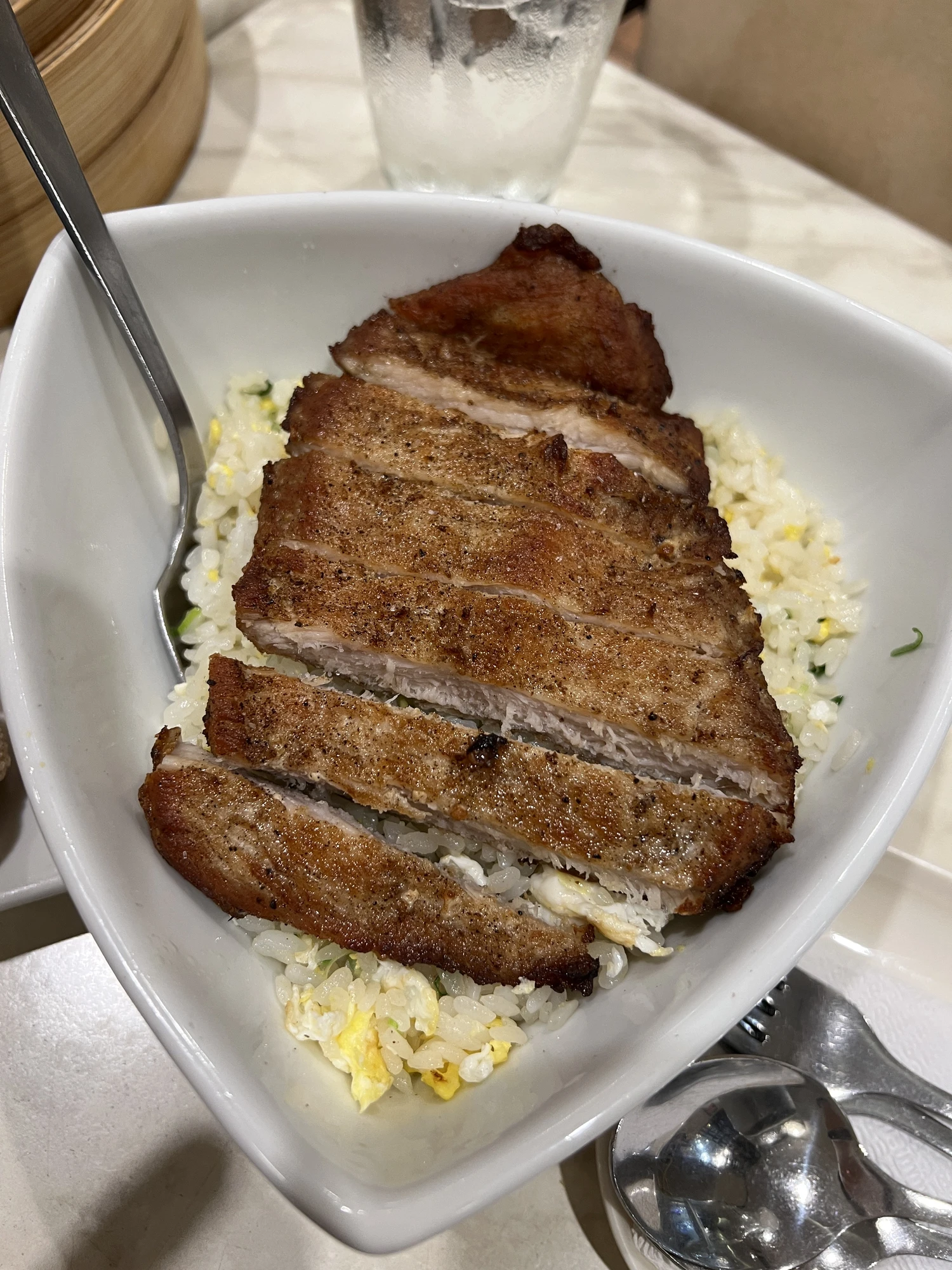 Pork chop fried rice
