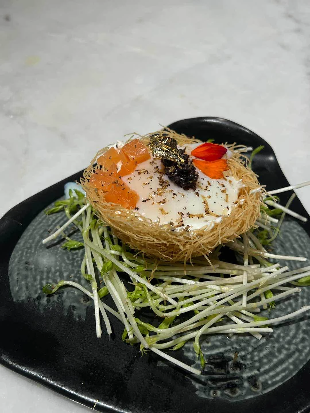 egg with caviar