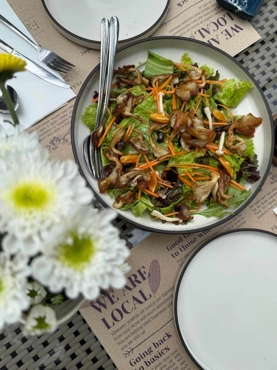 three mushroom salad