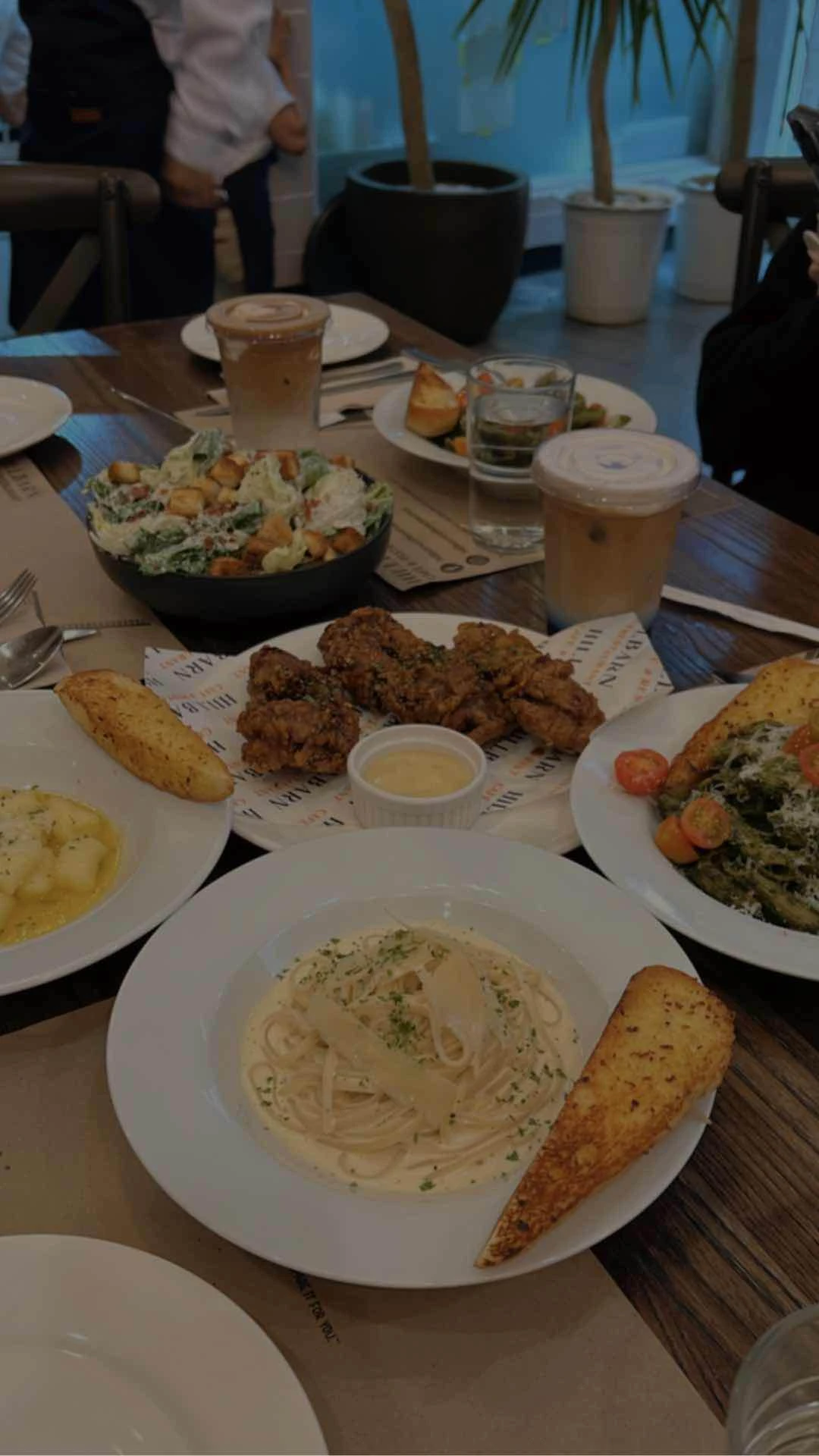 everything we ordered with drinks