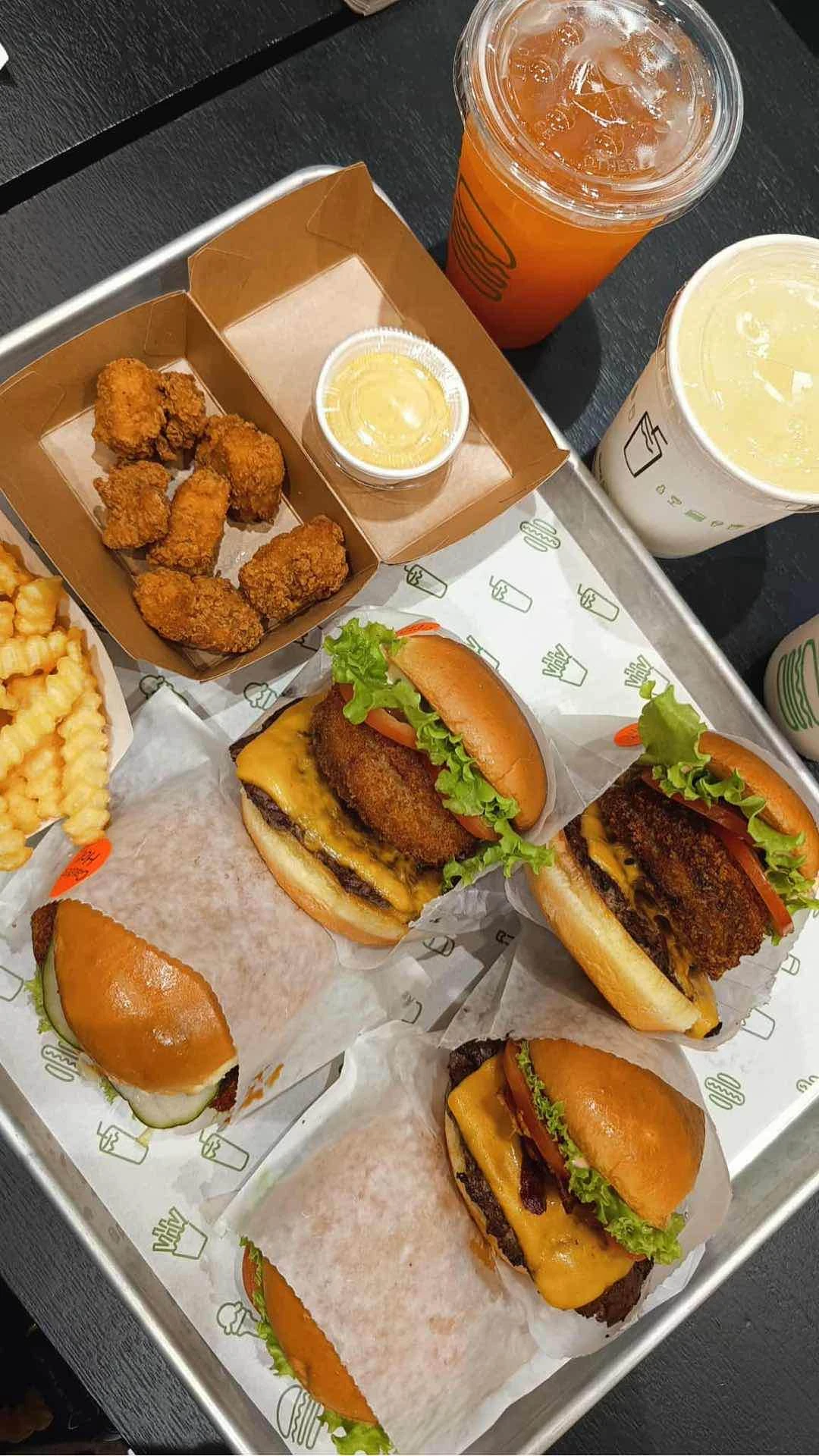 Cheeseburger, Fries, Chicken Bites