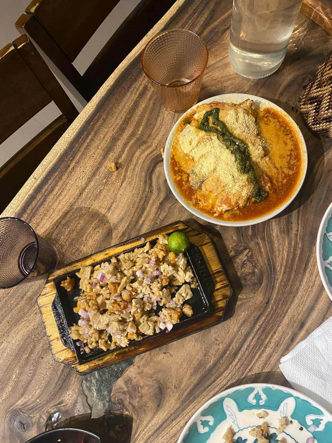 Sisig and lasagna
