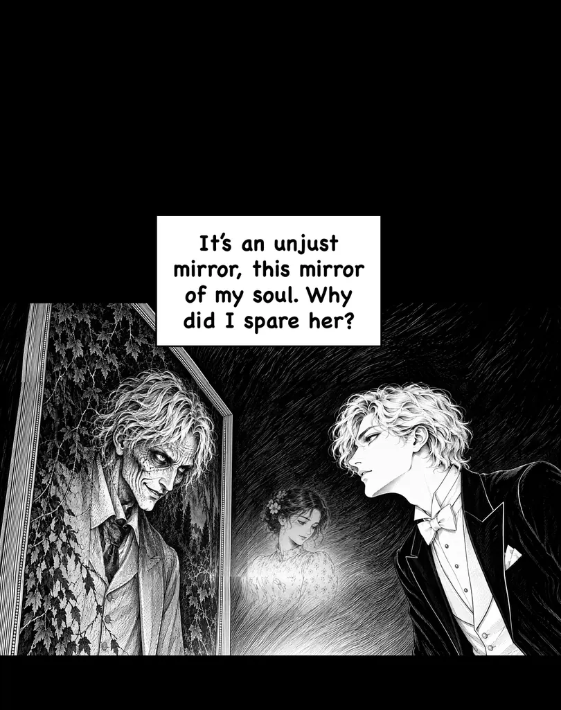 It's an unjust mirror, this mirror of my soul. Why did I spare her?