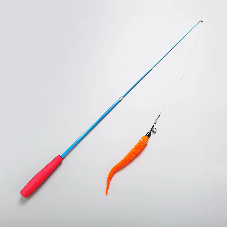 Retractable Cat Toy Wand with Feather - Interactive Exercise Toy for Cats