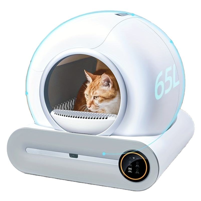 Automatic Self-Cleaning Cat Litter Box with App Control - 65L Smart Odor-Control Litter Box for Cats
