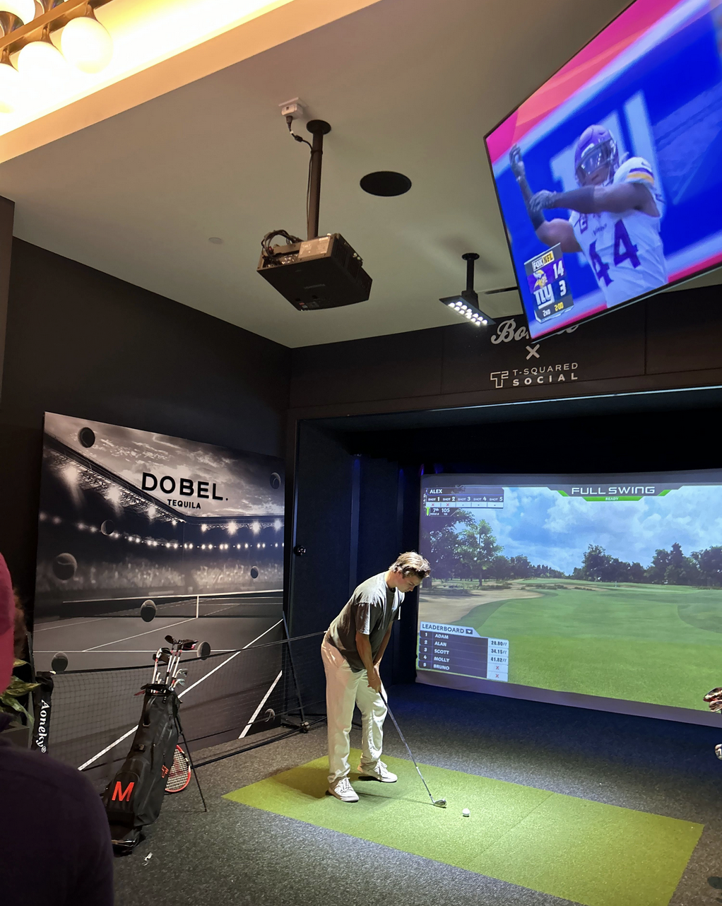 Interior of T-Squared Social, the games and sports bar venue near Grand Central in Midtown Manhattan