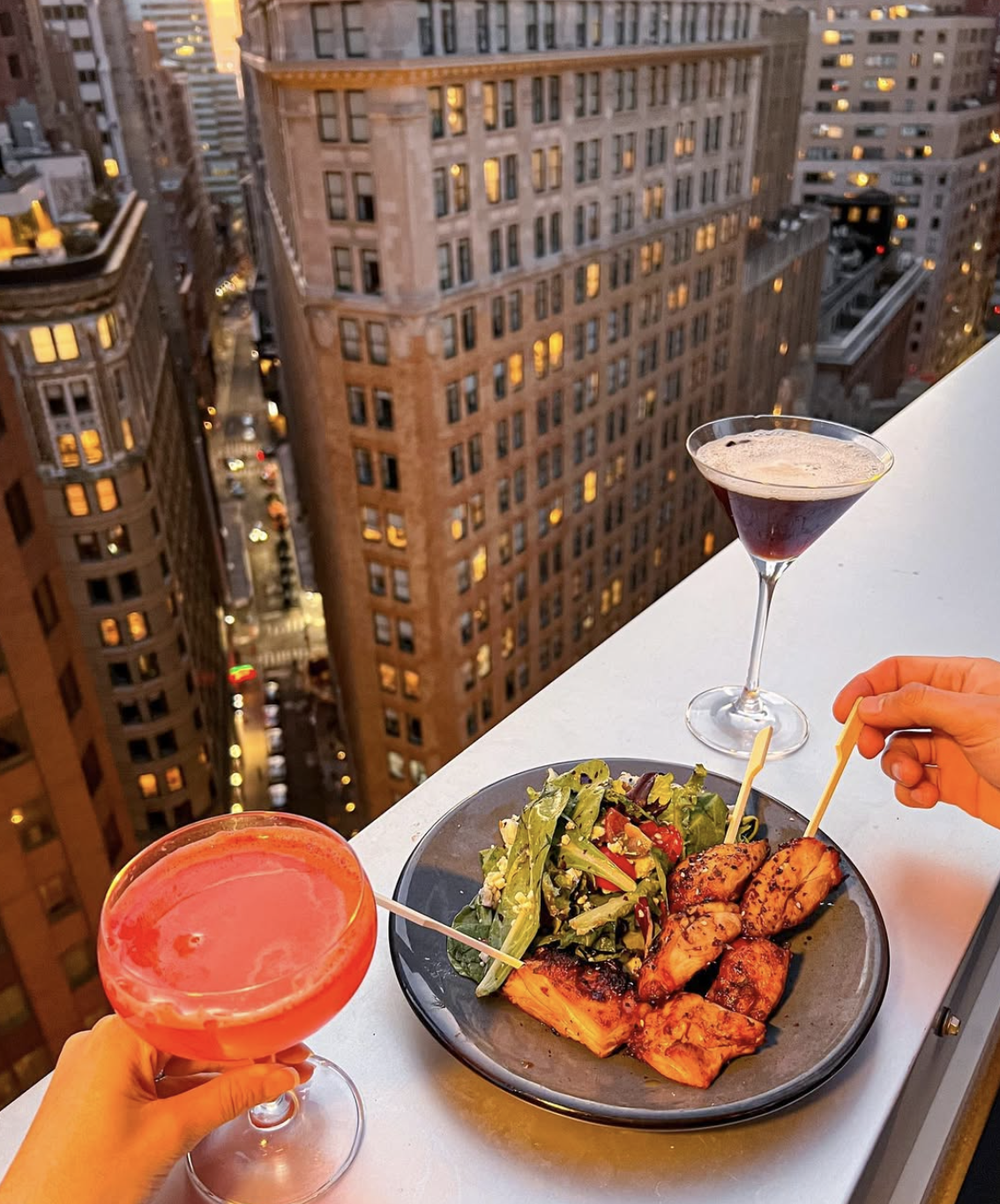 Skyline views from Highwater Rooftop, 25 stories above the Financial District