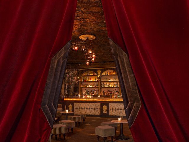 Vintage apothecary-inspired cocktail bar interior at Apotheke on Doyers Street, Chinatown