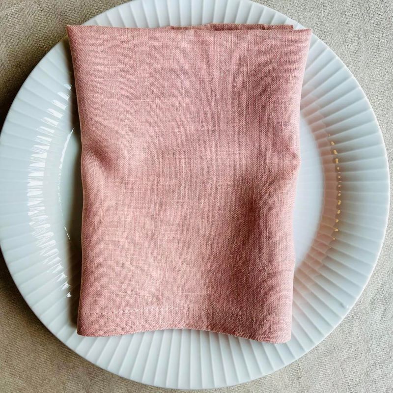 Hørservietter i Blush Pink