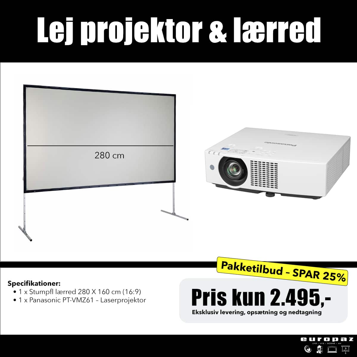 AV pakke 1 – 280 X 160 cm